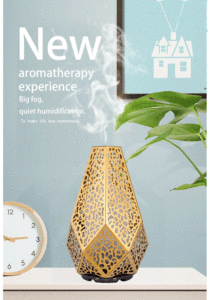 Piramida Emas desain mode baru penyebar aromaterapi minyak esensial Aroma logam penyebar Aroma
