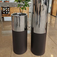 Pot de fleurs en acier inoxydable fait à la main pour décoration intérieure de luxe moderne Pot de fleurs marron argent miroir de sol Vase en métal pour la maison