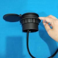 Prise de courant de bureau avec trou de 80 mm avec 1 prise européenne et chargeur sans fil/Prise de courant ronde avec USB et données