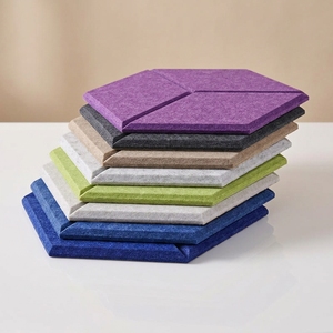 Panneaux acoustiques en polyester autocollants écologiques modernes, épaisseur et couleur personnalisables, design décoratif 3D - Product Image 1