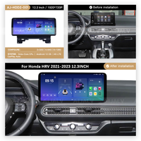 Lecteur DVD Android universel pour voiture de 12,3 pouces, panneau de navigation pour Honda HRV 2021-2023 avec faisceau de câblage