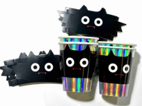 Gobelet en papier jetable écologique à paroi simple de 12 oz avec impression personnalisée pour la sécurité des fêtes d'enfants