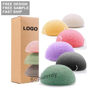 Miếng Bọt Biển Konjac Rửa Được Tự Nhiên 100% Logo Tùy Chỉnh Miếng Bọt Biển Rửa Mặt Konjac Hữu Cơ Bán Sỉ Miếng Bọt Biển Tắm - Product Image 1