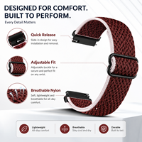 Correa de Reloj de Nailon Elástica con Patrón de Ondas Ouruoxi de 20 mm y 22 mm para Huawei GT3 W, Correa de Repuesto Elástica con Hebilla