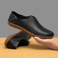 Chaussures habillées en cuir pour hommes, fabriquées à la main, style classique, en cuir véritable et semelle en caoutchouc