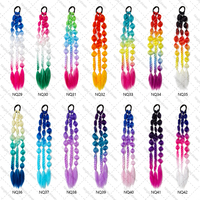 Vente en gros 24 pouces torsion bulle sirène queue de cheval Ombre coloré cheveux synthétiques queue de cheval tresse extensions pour les femmes