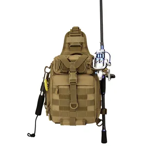 Lure Sling Bag Waterproof Nylon Sling Shoulder Backpack For Travel Hiking Fishing Anti-Thief Crossbody Chest Daypack