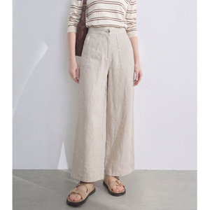 <span class=keywords><strong>Pantaloni</strong></span> Muguyu in <span class=keywords><strong>lino</strong></span> sottile a gamba dritta e larga con doppie tasche <span class=keywords><strong>Pantaloni</strong></span> estivi casual versatili a <span class=keywords><strong>vita</strong></span> <span class=keywords><strong>alta</strong></span> 260604224 - Product Image 4