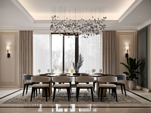 Villa Diseño Gabinete de cocina Diseño de interiores de alto volumen Villas Sofá Mesa de comedor Silla Gabinete colgante Sala de estar - Product Image 6