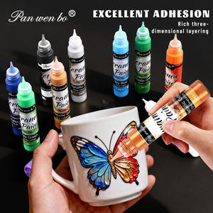 مجموعة ألوان سيراميك مخصصة للرسم على السيراميك بنفسك، 12 × 25 مل، للسيراميك والفخار والزجاج والأكريليك - Product Image 4