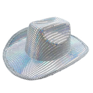 Ball Cross-Border Western <strong>Cowboy</strong> <strong>Hat</strong> Sequin Party Gathering Disco Exclusive Foreign Trade Top <strong>Hat</strong> Outdoor 100% Cotton Four - Product Image 3
