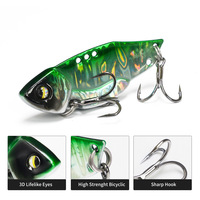Leurre de pêche VIB en métal en gros, lame ultra-fine de 0,8 mm, appât vibrant coulant, hameçons triples, pour la pêche à la carpe en eau salée, en ruisseau, OEM