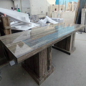 Table à manger personnalisées en marbre, livraison gratuite, <span class=keywords><strong>6</strong></span> places, intérieur en pierre, verine - Product Image 1