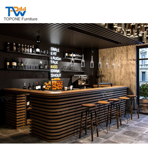 Mostrador de <span class=keywords><strong>bar</strong></span> moderno en forma de L para restaurante, cafetería, cafetería, Mostrador de cajero personalizado moderno - Product Image 5