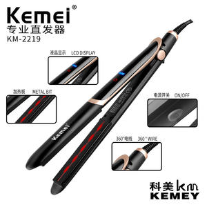 Plancha de pelo Kemei KM-2219 negra, calentamiento rápido, temperatura constante, iones negativos para cabello liso - Product Image 5