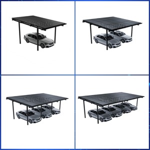 Système de carport solaire en alliage d'aluminium étanche pour entrepôt européen, montage au sol, application photovoltaïque pour stationnement de voitures et alimentation domestique - Product Image 2