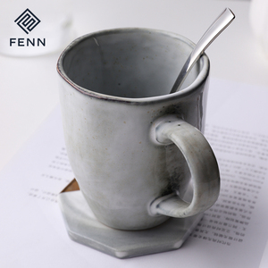 Novità del prodotto all'ingrosso FENN un pezzo cina fatta <span class=keywords><strong>tazza</strong></span> da caffè in ceramica di grandi dimensioni Vintage 450ml <span class=keywords><strong>tazza</strong></span> da tè in ceramica con bordo nero - Product Image 4