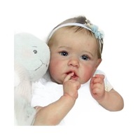 50cm yeux gris filles pleine Silicone poupée Silicone réaliste nouveau-né Reborn bébé poupées