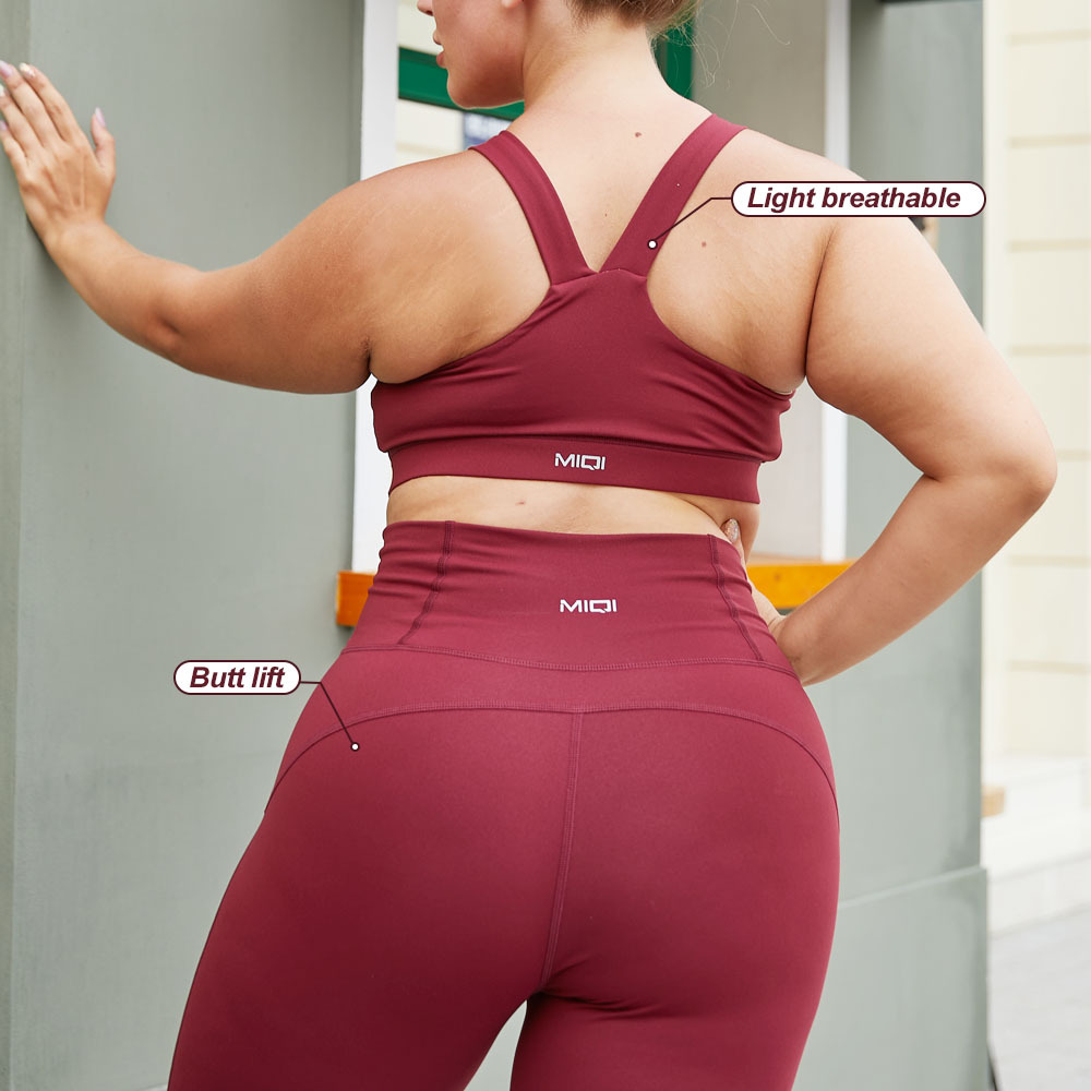 MIQI New Workout Two-Piece High Waist Plus Size Yoga Suits Blank Yoga Bra Plus Size Sportswear Yoga Sets