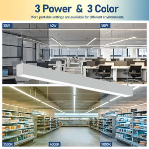 Lámpara Colgante Lineal LED de 70W, 4FT/8FT, Perfil de Aluminio, Iluminación Comercial para Oficina, Techo Interior, con Certificación DLC y UL - Product Image 3