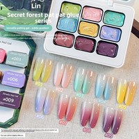 Gel de stamping style influenceur à neuf grilles, non toxique, logo personnalisé, sans rinçage, imperméable, séchable, mélangeable, texture peinture à l'huile, satiné
