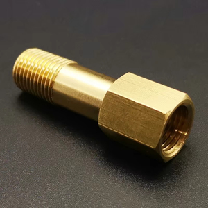 Sambungan Pipa <span class=keywords><strong>Nipple</strong></span> Kuningan BSP Female ke Male 1/8 inci, 1/4 inci, 3/8 inci x Panjang 35-300mm untuk Sistem Pendingin Cetakan - Product Image 3