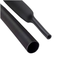 Gaine thermorétractable en polyoléfine noire ZH-DWT-4X 4 pieds de long rapport 4:1 isolation de manchon de câble de tube rétractable industriel avec de la colle