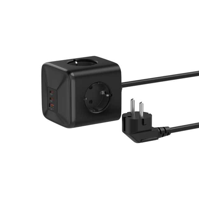 EU UK Cube USB C Power PD 20W Over Current Protector Power Cube Socket for Office Travel Home