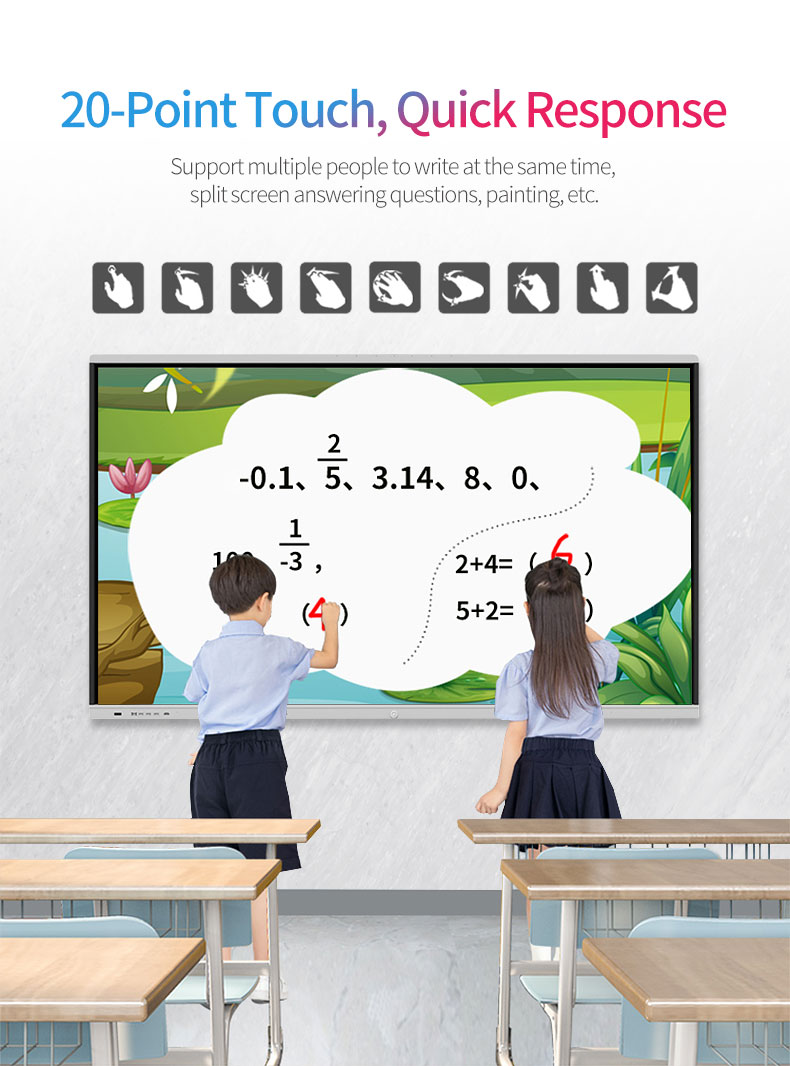 Digital Intelligent Electronic Whiteboard For Classroom 4K LCD Touch