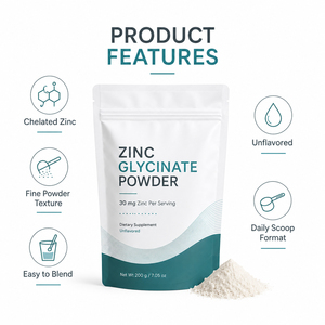 Complément Premium de Magnésium, Calcium, Fer, Sélénium et Zinc Glycinate pour Améliorer l'Immunité, 130 mg par Portion, Poudre Certifiée GMP, 200g - Product Image 2