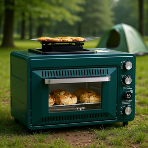 Horno de Gas Portátil 2 en 1 de Acero Inoxidable y Estufa de Camping para Barbacoa, Combustible de Propano, Diseño Resistente al Viento, Llama Ajustable, Cocina al Aire Libre - Product Image 2