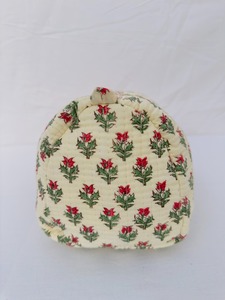 Bolsa de Aseo Acolchada de Algodón, Hecha a Mano, con Estampado de Bloques y Bordado, para Cosméticos y Artículos de Aseo, para Viaje - Product Image 3