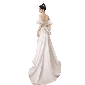 S0212N abito da sposa donna bianco di classe stile francese di lusso accessibile per il fidanzamento e gli eventi serali nuova vestizione - Product Image 5