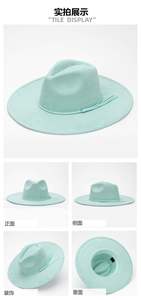 Sombrero de Ala Ancha de 9.5cm con Corazón de Durazno, Sombrero de Fieltro de Gamuza, Estilo Retro Europeo y Americano, Sombrero de Caballero - Product Image 3
