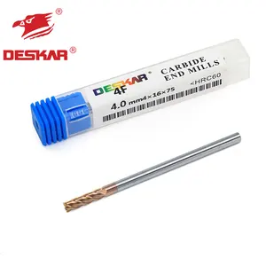 DESKAR 4F-4.0mmX4X16X75 HRC60 HRC-60 4F 4 Flute 4mm Carbide End Mill Manufacturer