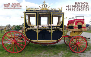Carruaje de Lujo Estilo Británico, Tirado por Caballos, Color Personalizado, Ligero, de Madera y Metal, Decoración para Bodas, para Princesas - Product Image 3