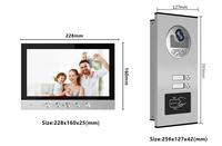 Appartements Écran Interphone Porte-clés Déverrouillage Interphone Déverrouillage Vidéo Sonnette Avec Écran Système D'interphone Vidéo 2 Écran