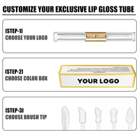 Tubo de Brillo Labial 2 en 1 de Doble Punta con Tapa Giratoria Dorada Electrochapada y Aplicador, Envase Recargable para Maquillaje DIY