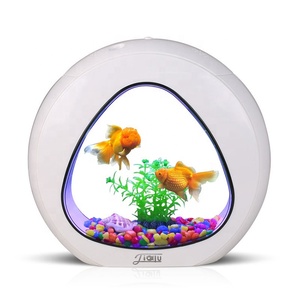Nuovo Modello di Acquario in Acrilico Bianco con Pompa d'Acqua, Filtrazione a Spugna, Illuminazione LED, per Soggiorno e Ufficio, Piccola Vasca per Pesci da Scrivania - Product Image 3