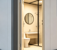 Unité Sanitaire Modulaire Préfabriquée Équipée d'un Lavabo, d'une Toilette et d'une Douche pour Camping, Site de Camping, Unité Sanitaire Modulaire Préfabriquée