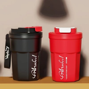 400ml Stainless Steel Double Wall Travel Coffee <b>Cup</b> with Lid and <b>Plastic</b> Handle 12hr Thermal Insulation Eco-Friendly - Product Image 6