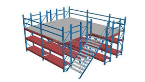 שטח חיסכון מותאם אישית עיצוב רב קומות עליית גג לופט מורט מחסן פלדה מפעל קומת ביניים - Product Image 2