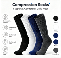 Chaussettes de compression montantes personnalisées avec logo imprimé, douces, respirantes, à soutien gradué, pour le voyage et la course à pied – Vente en gros directe usine
