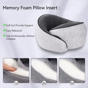 Ensemble d'oreillers de voyage confortables Jiyimei, oreiller cervical en mousse à mémoire de forme en forme de U, 100% polyester, impression jet d'encre 60, simplicité moderne - Product Image 5