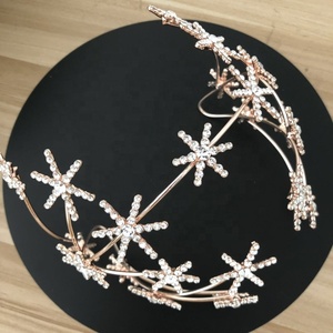 Di modo di Alta Qualità In Argento o in oro rosa Fiocco di Neve stella tiara <span class=keywords><strong>crown</strong></span> per la cerimonia nuziale e fantasia feste - Product Image 6