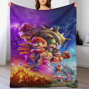 Manta de Viaje de Diseño Personalizado con Diseño de Super <span class=keywords><strong>Mario</strong></span> Bros, Suave y Cálida, Mantas para el Almuerzo, Venta al por Mayor - Product Image 3