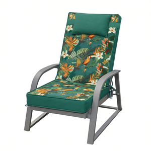 Cuscini per Sedie da Giardino 120x55x8cm, Comodi Cuscini da Esterno Leggermente Idrorepellenti con Cinghie di Fissaggio e Imbottitura in Schiuma - Product Image 1