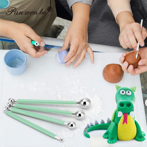 4pcs Mandala Dotting Tools & Stencil Kit Ball Stylus Outline Brush Tray Peinture pour Canvas Rocks Crafting - Product Image 6