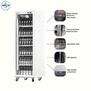 450L thương mại trắng thẳng đứng đơn đôi Ba cửa kính tủ lạnh siêu thị hiển thị không khí mát mẻ đồ uống mát Máy làm lạnh - Product Image 3