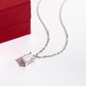 Collier pendentif en moissanite, 1-2 carats, couleur D et sans défaut, chaîne en argent sterling réglable 40+2+3 mm - Product Image 3